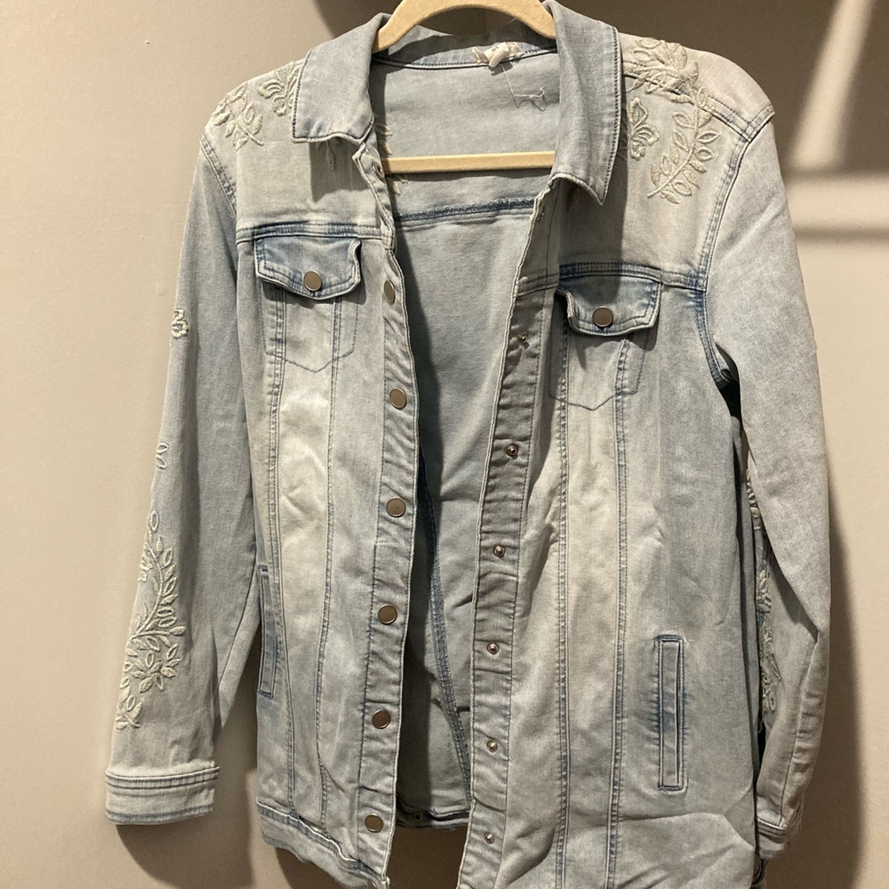 Tribal Longline Embroidered Jean Jacket